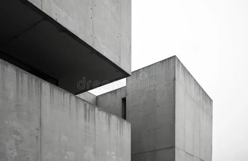 A minimalist shot of a modern building's architecture, focusing on lines and shadows.